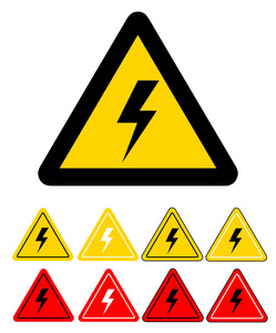 设置危险的标志高压电标志在白色