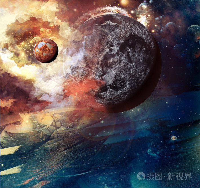 地球在空间-宇宙背景
