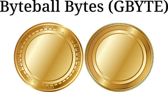 一套物理金币 Byteball 字节 Gbyte, 数字 cryptocurrency。Byteball 字节 Gbyte