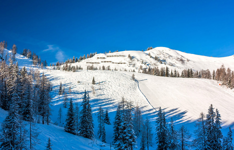 高山滑雪度假村在奥地利自然和体育图片