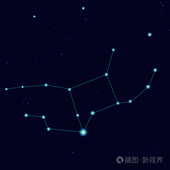 夜晚星空与星座处女座