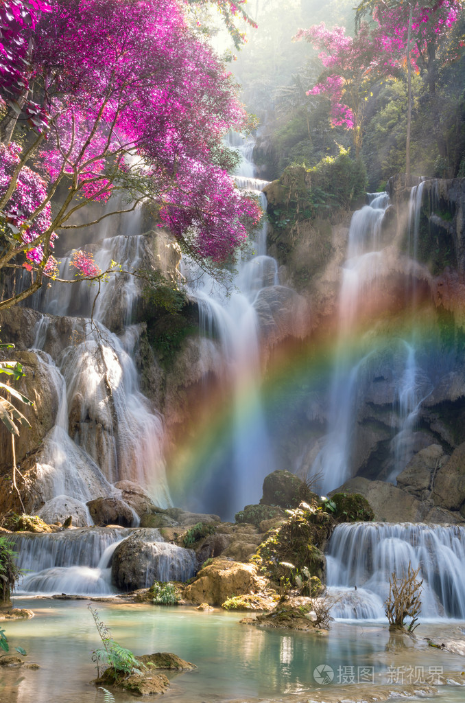 有山有水有彩虹的图片图片