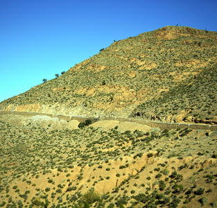 谷在非洲摩洛哥阿特拉斯干燥山地面隔离