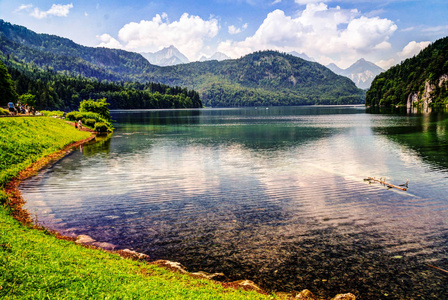 Alpsee 湖，拜仁德国表面观