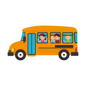 公共汽车学校交通工具图标图片