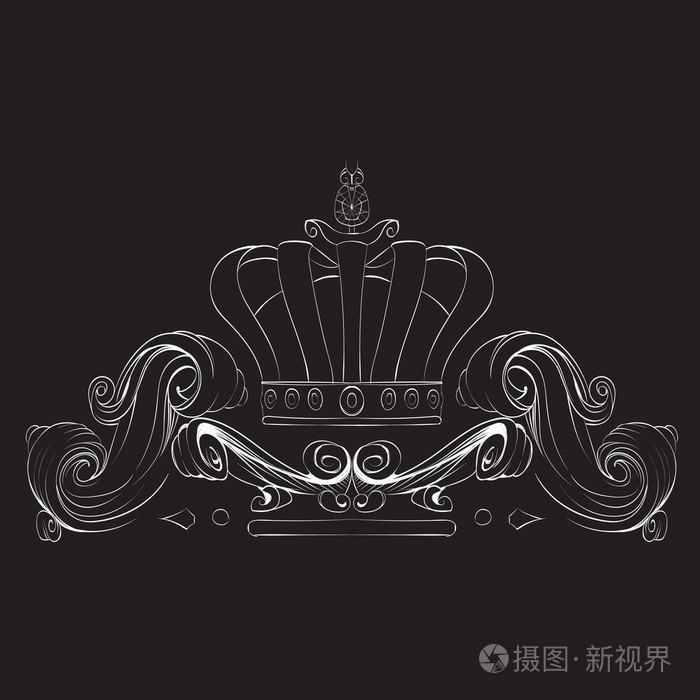 在复古风格绘制手复古框架巴洛克式元素为广告,矢量装饰,以框架的文本