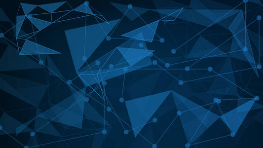 蓝色三角形背景呈现图片