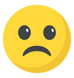 忧郁的悲伤的脸庞 emoji 表情, 忧郁的笑脸插画