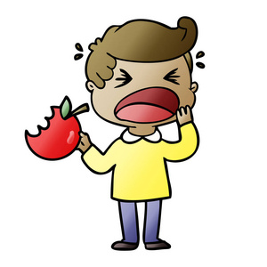 喊叫的卡通卡通人用坏牙喊叫照片