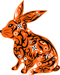 野兔橙色矢量