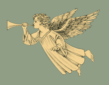 复古风格圣诞天使照片