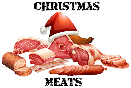 圣诞主题与肉产品