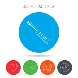 电动牙刷图标。牙齿清洁标志