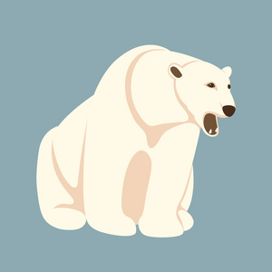 北极熊矢量插画风格平