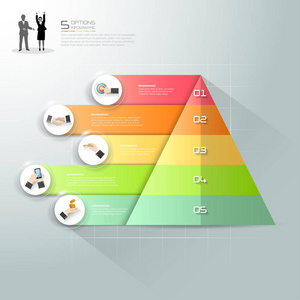 设计三角信息图表模板 5 步骤