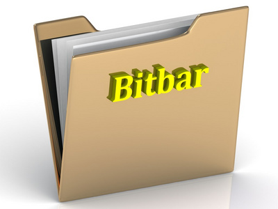 Bitbar色泽鲜艳字母对黄金的文件夹