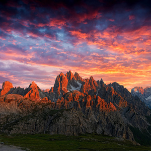 Tre 犯罪 di Lavaredo。白云岩的阿尔卑斯山。意大利