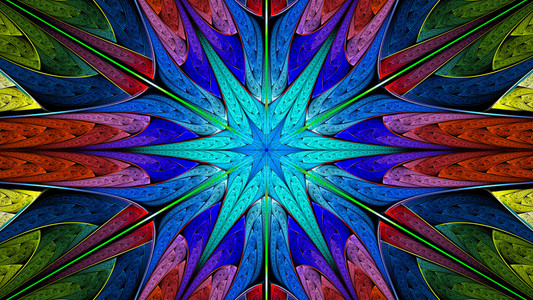 斑斓叶美丽非凡色彩斑斓的彩色玻璃.孙叶是神话般的植物照片