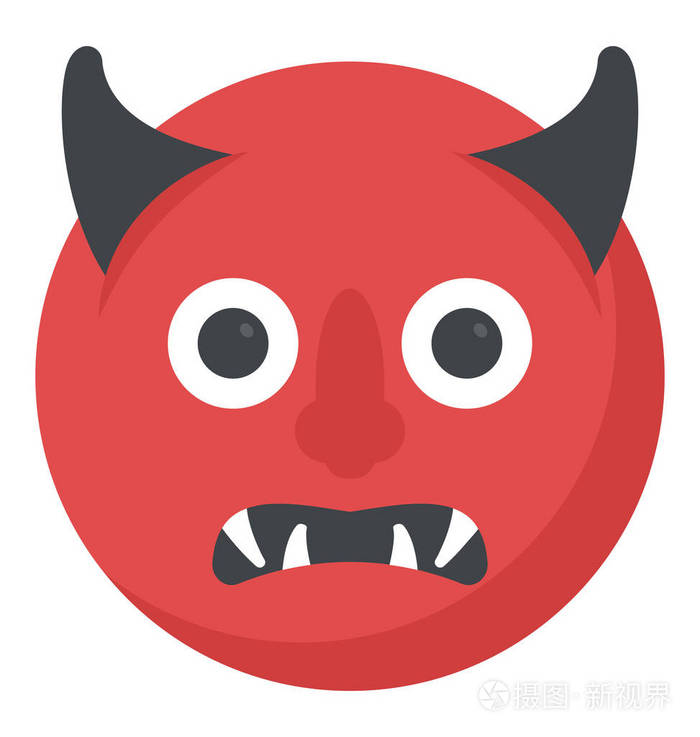 一个邪恶的笑脸, emoji 表情显示魔鬼笑嘻嘻