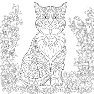 Zentangle 春猫