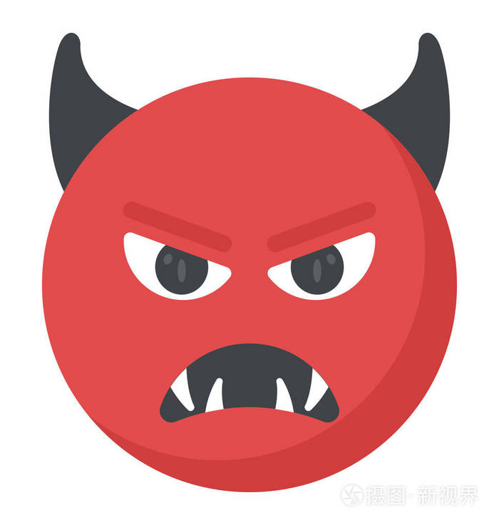 一个邪恶的笑脸, emoji 表情显示魔鬼笑嘻嘻