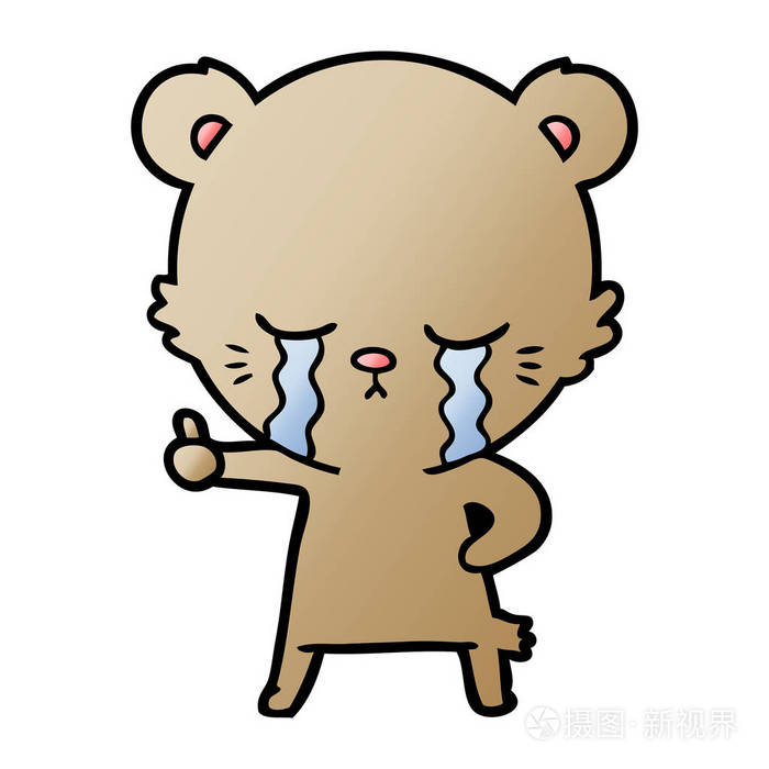 哭卡通熊的矢量例证
