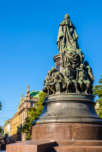 圣彼得堡俄罗斯凯瑟琳二世纪念碑