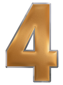 数字 4,四,白色背景,3d 渲染上孤立照片