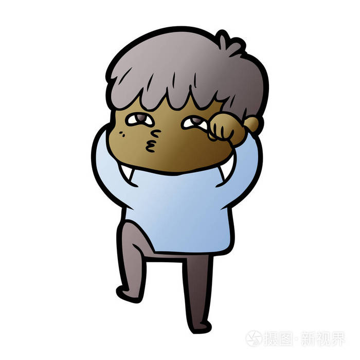 卡通好奇人的矢量插图