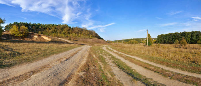 路在野外风景全景