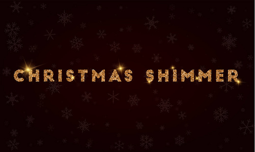圣诞节的微光金色闪光贺卡豪华设计元素矢量图