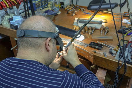 首饰加工, 工艺品, 工人照片