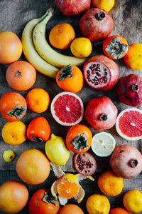 新鲜的水果。混合的水果背景。健康饮食，节食