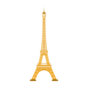 埃菲尔铁塔图标在白色背景上孤立的卡通风格.国家象征股票矢量图照片