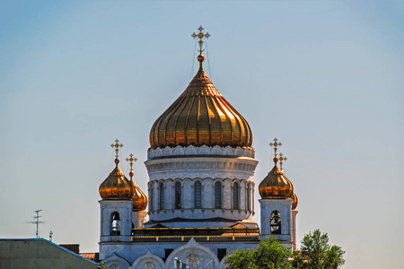 基督的正统教会救世主与传统金黄圆顶在莫斯科, 俄国