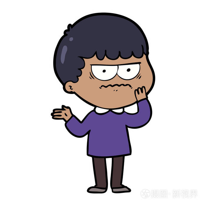 矢量图的卡通愤怒的男人