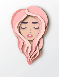 现代数字纸层艺术.折纸风格.美与时尚理念照片