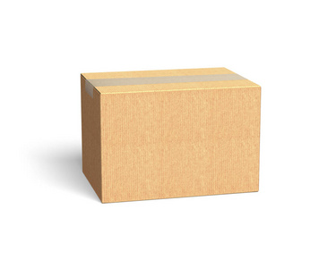 封闭的纸板盒，3d 图