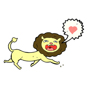 用爱的心卡通狮子简笔画图片