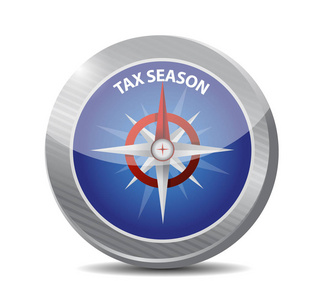 税务季节指南针概念。插图