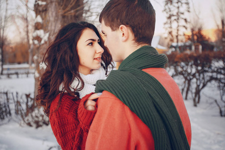 夫妻爱雪和寒冷