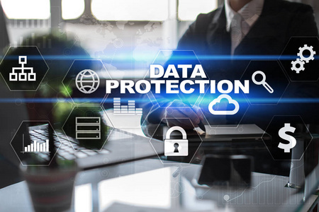 数据保护,网络安全,信息安全和加密.互联网技术与商业理念照片