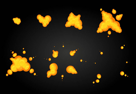 游戏的效果.爆炸动画.卡通爆炸帧照片