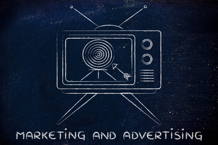 电视广告和营销的概念图片