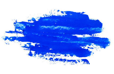 水彩 水粉颜料。蓝色抽象污渍飞溅飞溅与粗糙纹理