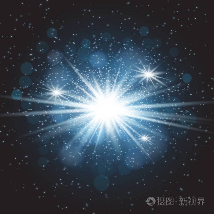 矢量透明阳光特别镜头眩光光线效果.闪闪发光的星芒
