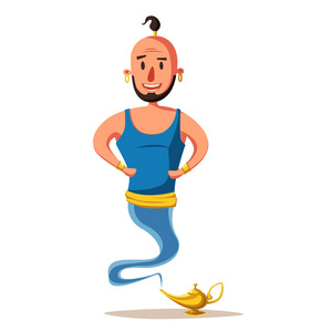 灯神.卡通矢量图.奇迹.老寓言照片