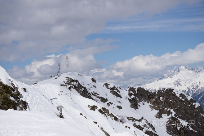 红波利亚纳,俄罗斯的多云的山地景观