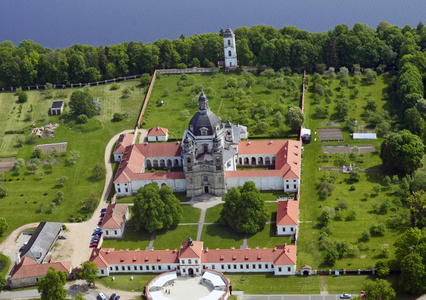 Pazaislis 修道院和教堂 立陶宛 是复杂，立陶宛考纳斯和意大利巴洛克建筑的例子大修道院
