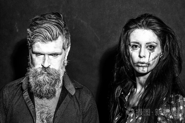 万圣节彩绘夫妇